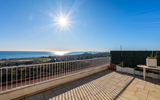 EXCLUSIVITE – 2P en ROOFTOP – DERNIER ETAGE – VUE MER PANORAMIQUE – DOMAINE DU LOUP – CAGNES SUR MER